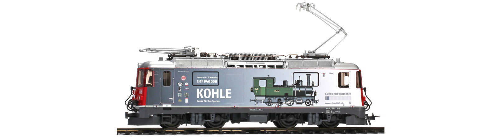 BEMO RhB Schneeräumer 1:87 BEMO 1458 186 RhB Ge 4/4 II 616 